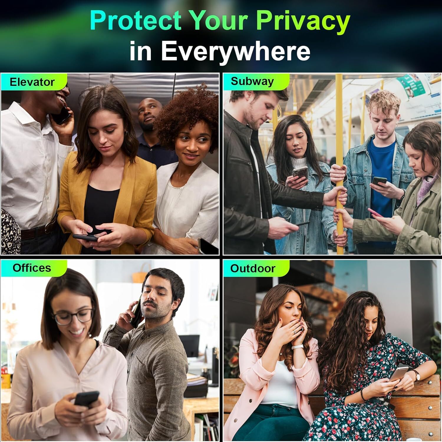 2-Pack Privacy Tempered Glass for iPhone 15/16/17 – Anti-Spy, Anti-Scratch, Full HD Clarity