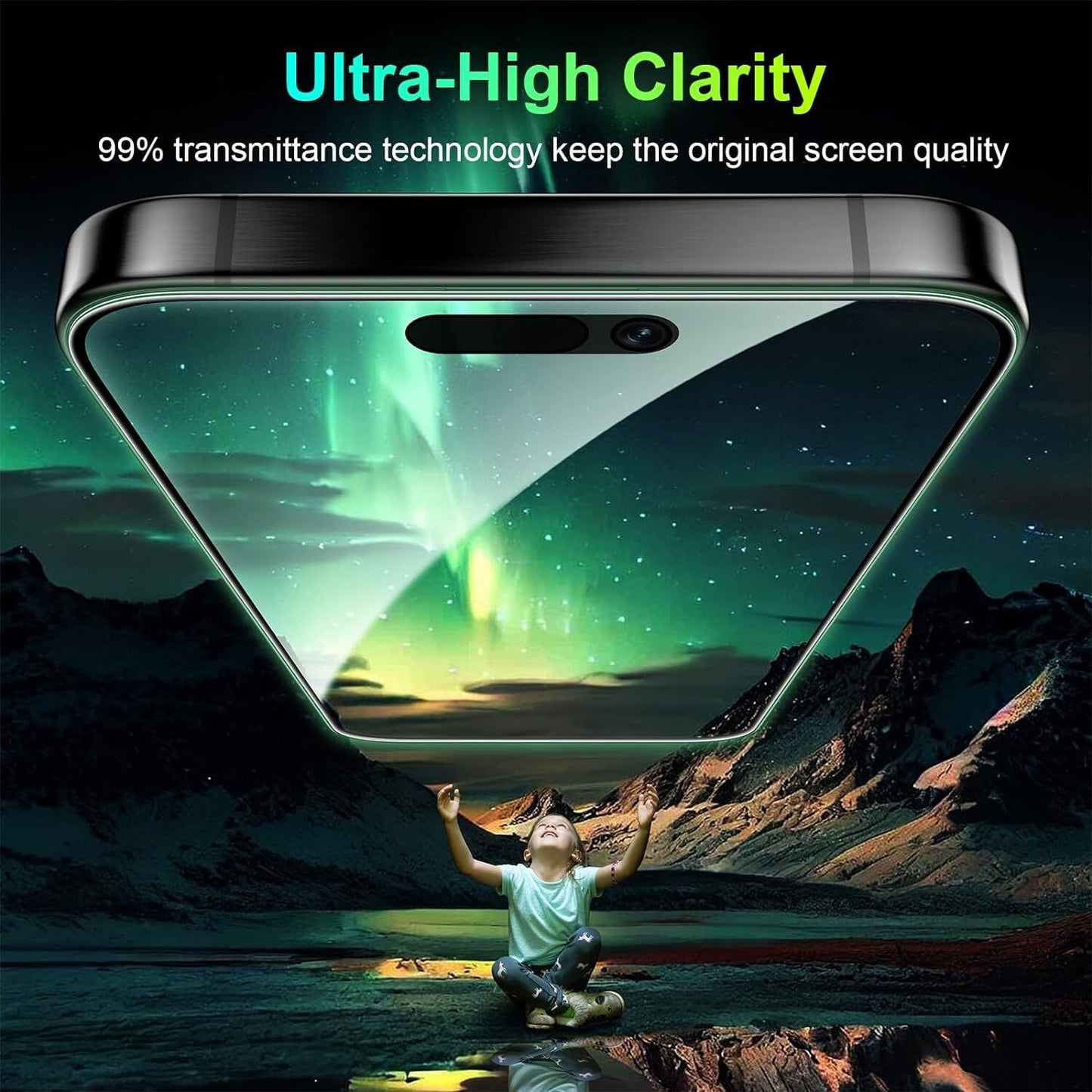 2-Pack Privacy Tempered Glass for iPhone 15/16/17 – Anti-Spy, Anti-Scratch, Full HD Clarity